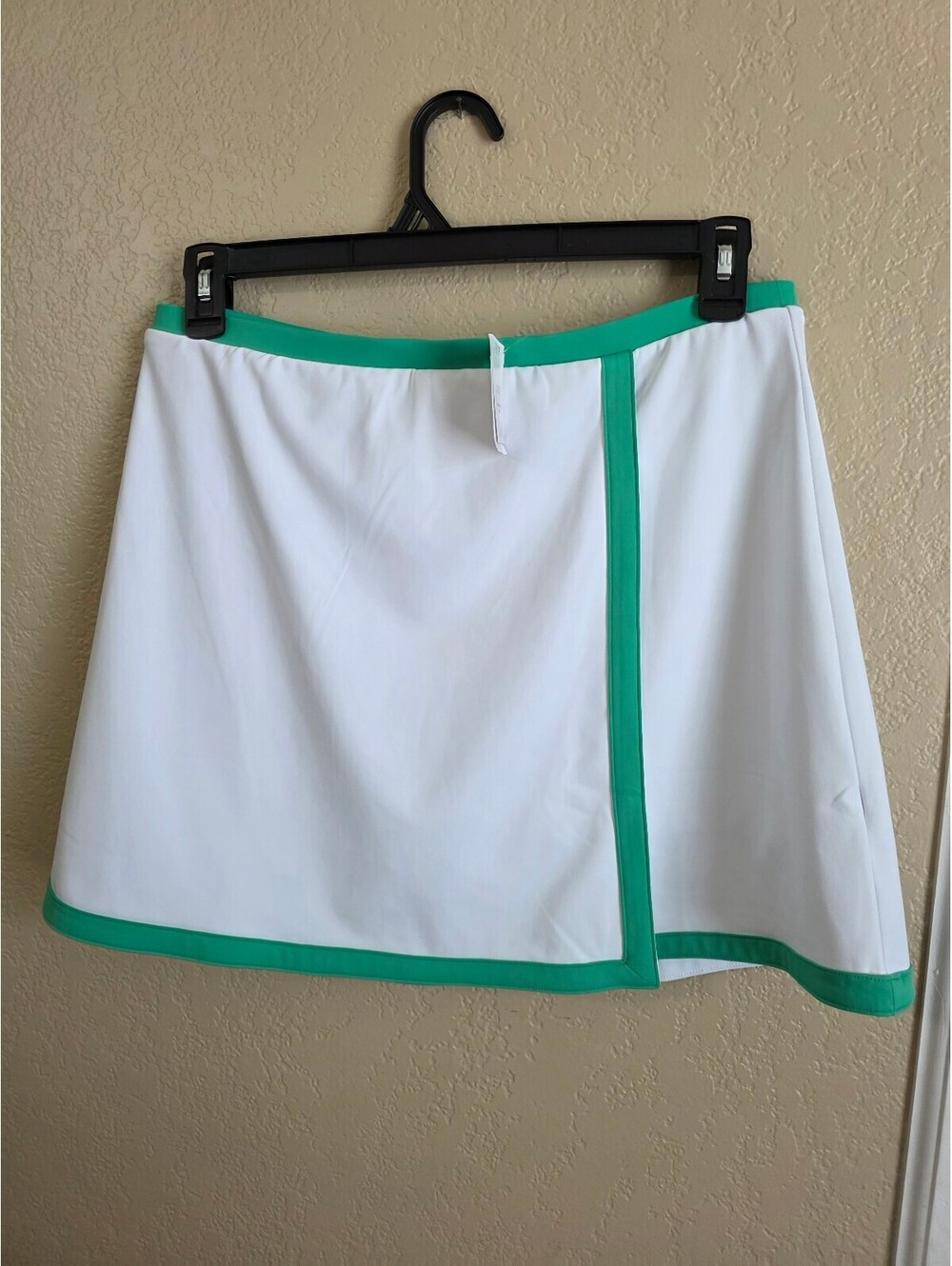J.Crew Cloudstretch Skort White with Green Trim Size Large Tenniscore